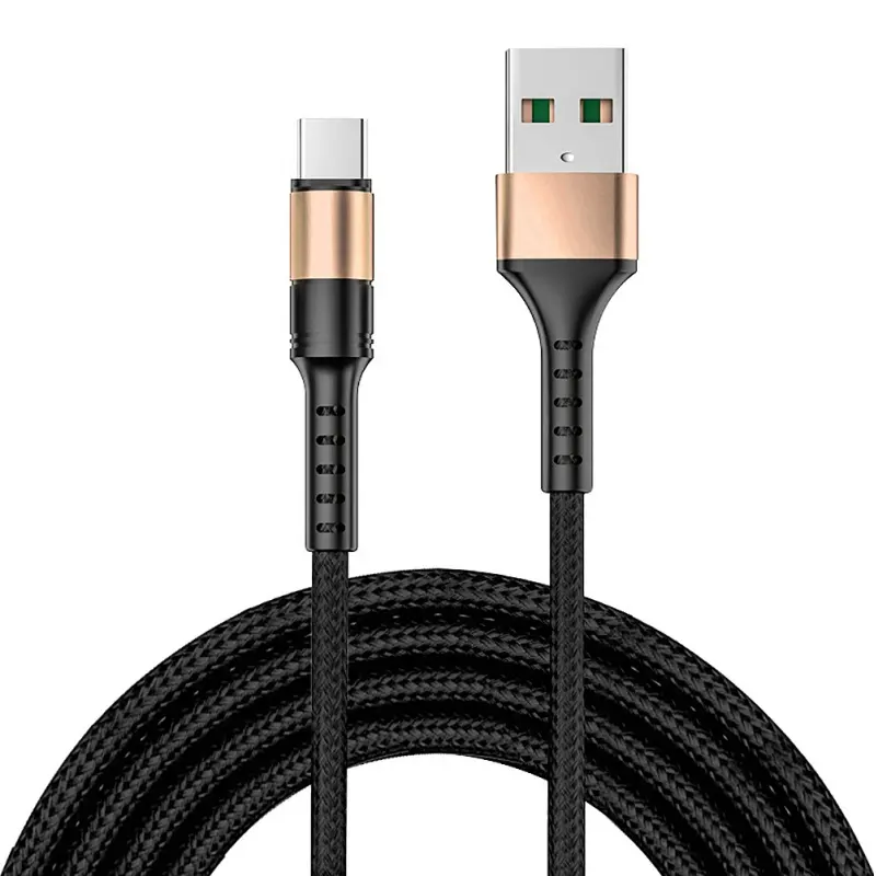 High quality 1M 2M 3M 5A type c cable fast charging nylon braided usb a to c cable data usb c cable for Xiaomi Huawei