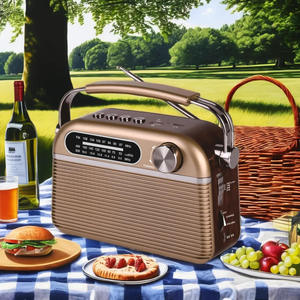 Radio FM AM SW portable multifonction rétro avec poignée, haut-parleur intégré, lecteur de musique USB TF, stéréo haute sensibilité pour la maison - Product Image 2