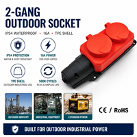 Prise de courant universelle SCHUKO 50/60HZ pour extérieur, résistante au froid, anti-chute, étanche IP54, 16A, 3 voies, TPE