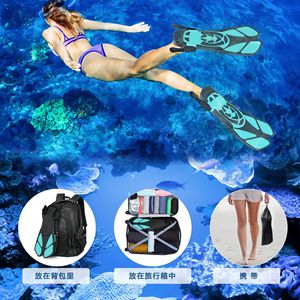 Palmes de plongée en néoprène souple réglables pour adultes, flexibles, pour la plongée sous-marine - Product Image 1