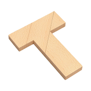 <span class=keywords><strong>Puzzle</strong></span> en forme de T en <span class=keywords><strong>bois</strong></span> 4 pièces jouet casse-tête pour enfants et adultes grand cadeau et faveur de fête comprend des instructions en papier - Product Image 1