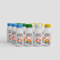 Bouteille à rabat personnalisable pour vinaigrette, mayonnaise, ketchup, sauce, stockage, contenant en plastique de qualité alimentaire avec bouchon à rabat