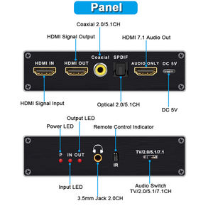 Convertisseur HDTV 4K 120Hz en aluminium pour HDMI 2.1 Adaptateur coaxial optique SPDIF Toslink <span class=keywords><strong>Extracteur</strong></span> <span class=keywords><strong>audio</strong></span> 7.1CH <span class=keywords><strong>Audio</strong></span> vidéo 8K - Product Image 6