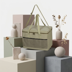 Bolsa Térmica Plegable <span class=keywords><strong>de</strong></span> Cuero Captain Stag <span class=keywords><strong>de</strong></span> .co.jp Limited, 35L, Color Caqui, con Cierre <span class=keywords><strong>de</strong></span> Cremallera y 2 Compartimentos Interiores para Picnic - Product Image 3
