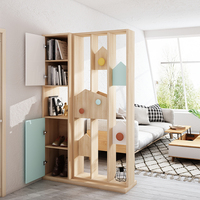 Mueble de Entrada de Lujo, Biombo Decorativo de Madera Maciza, Mueble de Almacenamiento, Separador de Ambientes para Sala de Estar