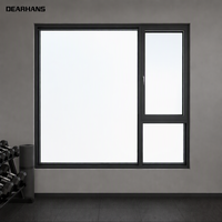 Fenêtre à battant latéral minimaliste en aluminium, finition personnalisée, verre isolant, solution de projet pour fenêtre à battant en aluminium, support technique