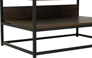 Wide Industrial CAPRI <b>Open</b> Wardrobe Metal Frame Walnut Colour Hanging Clothes Rack for Modern Entryway and Bedroom Organization - Product Image 4