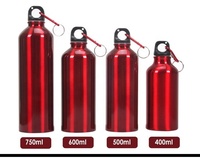 Bouteille d'eau de sport en aluminium réutilisable personnalisée de 20 oz 500ml 750ml avec mousqueton couvercle coloré pour le camping boisson directe