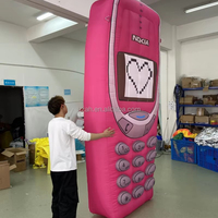 Accessoires roses personnalisés, ballon gonflable en forme de téléphone portable Nokia, modèle réaliste de téléphone portable pour la publicité
