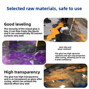 Высокопрозрачная 3D-эпоксидная смола для пола AB, самовыравнивающаяся, для строительных работ, материал для художественных полов - Product Image 3