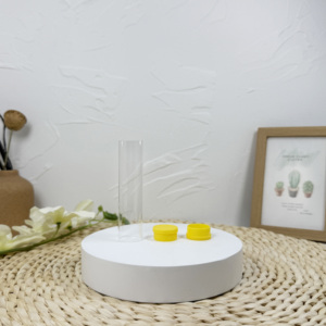 YJ Clear 8ml 12*100mm Fond rond PS pour tube avec liège en bois ou en plastique - Product Image 2