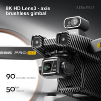 Drone professionnel AE86 PRO Max Plus avec écran, télécommande, double caméra 8K, zoom numérique 50x, photographie aérienne, vol de 15 km, RC FPV