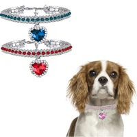 Nouveau collier pour animaux de compagnie classique à motif uni, imitation diamant, cristal, anti-perte, écologique, pour chats et chiens, accessoires pour le cou