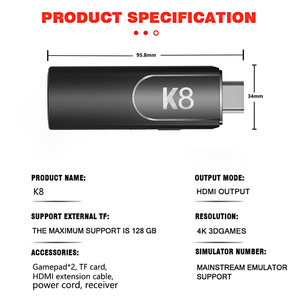 Usine K8 64GB Console de jeu vidéo domestique Bataille à deux joueurs sans fil 2.4G Gamepad Gaming Stick - Product Image 5