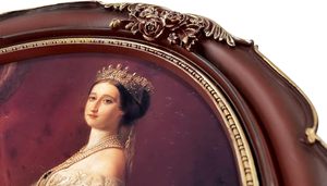Stile antico europeo classico in resina retrò <span class=keywords><strong>foto</strong></span> e specchio cornice di forma ovale con finiture in oro e materiale in metallo - Product Image 5