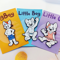 Épingles de revers personnalisées à collectionner, personnages de dessins animés mignons, épingles en émail souple avec carte en papier