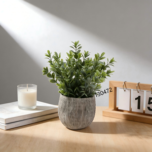 Plante artificielle en pot de ciment avec feuilles de purslane, plantes vertes en pot, décoration d'intérieur, mariage, succulente, bureau, <span class=keywords><strong>fleur</strong></span>, bonsaï en ciment - Product Image 2