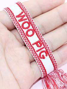 Zhehu bracciale con nappine regolabile ricamato giorno di gioco personalizzato Boomer prima gioielli College regali Team bracciale università - Product Image 5