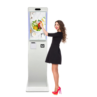 Kiosco de Autoservicio con Pantalla Táctil Curva de 32 Pulgadas, Sistema Android, Impresora, Escáner y Cámara para Aeropuerto, Tienda o Centro Comercial