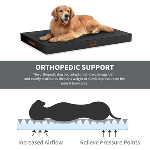 Orthopädisches Hundebett mit Eierkarton-Schaumstoff, kühlendem Oxford-Stoff, wasserdichtem TPU-Bezug, maschinenwaschbar, für große Hunde - Product Image 5