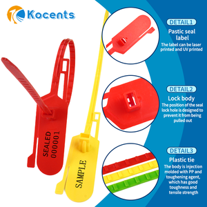 Cinta fácil de rasgar específica para logística de nuevo diseño con número de serie sello de etiqueta de cierre de cremallera de seguridad de plástico - Product Image 3