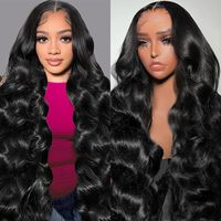 Perruques Lace Front Françaises 13*6 en Cheveux Humains Vierges Vietnamiens Bruts, Ondulés, Longues, Vente en Gros pour Femmes Noires