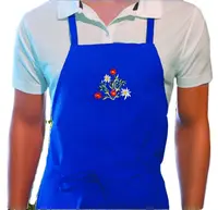 Personalizado reutilizável babete bordado algodão home cooking avental azul