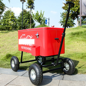 Glacière rigide rétro américaine 80L pour camping en extérieur, congélateur portable à roulettes pour boissons fraîches et utilisation en extérieur sur remorque - Product Image 2