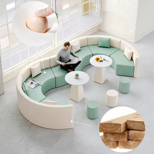 SF-47 Mobilier de bureau commercial moderne, canapé de réception, canapé de bureau en cuir, ensemble de canapés de bureau - Product Image 4