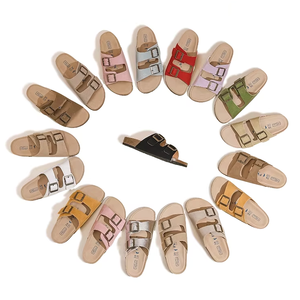<span class=keywords><strong>Sandalias</strong></span> <span class=keywords><strong>de</strong></span> Ante con <span class=keywords><strong>Doble</strong></span> <span class=keywords><strong>Hebilla</strong></span> para Mujer, Tiras Ajustables, Plantilla <span class=keywords><strong>de</strong></span> Corcho, Suela Antideslizante, Ligeras para Uso Casual <span class=keywords><strong>de</strong></span> Primavera/Verano - Product Image 1