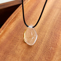 Bijoux minimalistes à la mode collier pendentif en forme de larme en cristal blanc Transparent avec personnalisation de longueur réglable pour les femmes