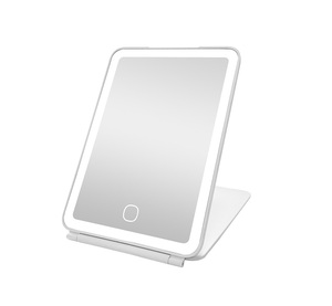 <span class=keywords><strong>Miroir</strong></span> de maquillage de voyage à LED 3 couleurs Modes d'éclairage USB rechargeable <span class=keywords><strong>Miroir</strong></span> cosmétique de table portable à écran tactile pour le voyage - Product Image 3