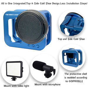 Estuche protector <span class=keywords><strong>GoPro11</strong></span> para Hero10/9 Borde azul anticaída con accesorios de disipación de calor para cámara de deportes de acción - Product Image 4