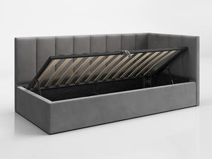 Lit de repos individuel Tom rembourré (90x200) avec rangement <span class=keywords><strong>et</strong></span> <span class=keywords><strong>sommier</strong></span> à lattes - Product Image 4