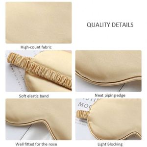 Oem Luxury Cotton Soft Satin Silk Knit Night Eyeshade Eyes Cover Elastic Strap Custom Logo Travel Eye <b>Mask</b> - Product Image 4