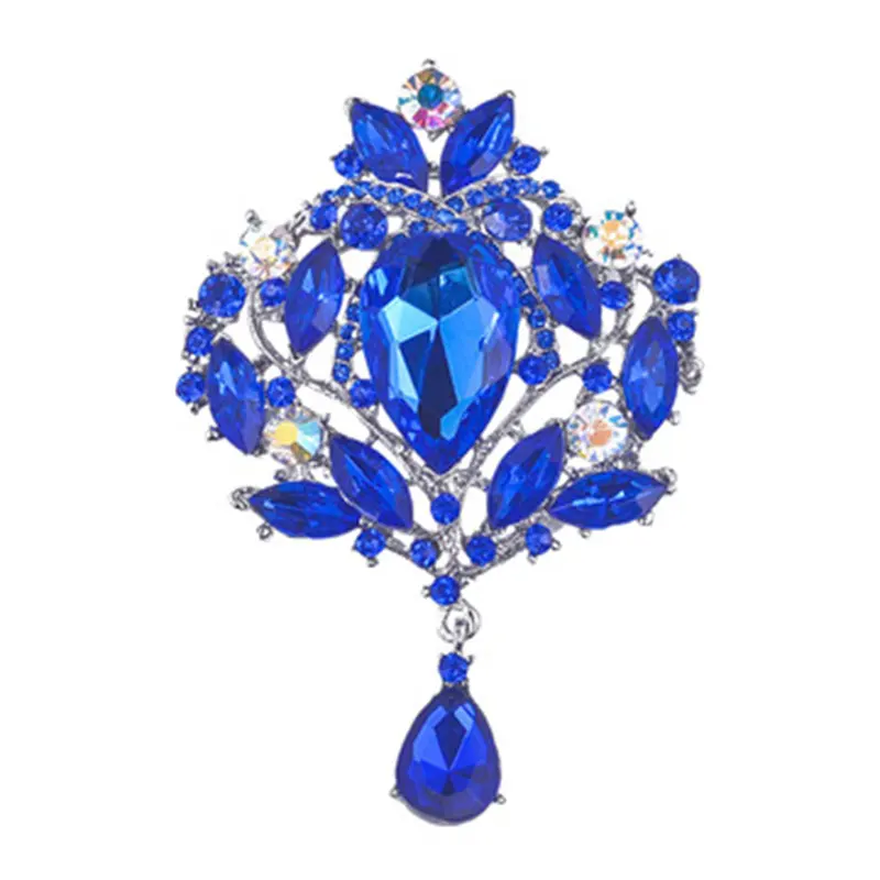 Spot supply wholesale hot selling crystal glass rhinestone alloy brooch