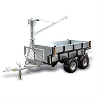 Remorque à bois de grande capacité 1420 kg pour VTT avec caisse de remorque et grue – Offre Spéciale
