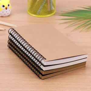 China Factory Spiral Binding Note Books Cheap Custom Softcover Agenda Diary Kraft Notebook