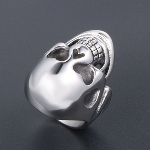 Heart Skull <b>Ring</b> <b>Titanium</b> Steel Men's Punk Party Jewelry SA894 - Product Image 3