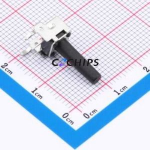 GT-TC101B-H160-L1 Tactile Switch Through hole,6x7.5mm Switch Single Pole Single Throw Round Button 2.5N Right Angle Insert - Product Image 1