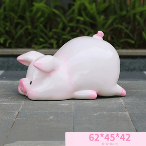 Estatua de Cerdo Rosa de Resina Ecológica Personalizada, Escultura de Animal Adorable Hecha a Mano para Decoración de Exteriores - Product Image 4