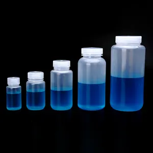 Botol plastik penyimpanan reagen kimia, 60ml 125ml 250ml 500ml 1000ml laboratorium steril