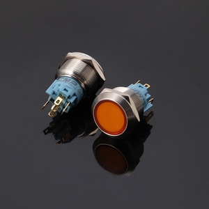 22 мм Сброс Красный 12v-24v светодиодный свет металлический кнопочный переключатель с красной головкой - Product Image 3