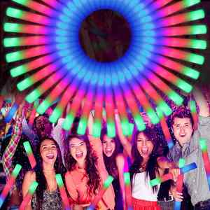 2025 Custom Logo 16/18 Inch Multi Color Changing Foam <b>LED</b> <b>Light</b> up Glow <b>Stick</b> Disposable Eco-friendly Adult Party Use - Product Image 1