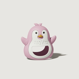 Anneau de dentition pour bébé pingouin en silicone souple personnalisé sans BPA jouet unisexe pour bébé hochet à chaîne apaisant à mâcher - Product Image 5