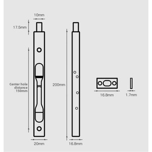 Loquet central antivol double ouverture invisible en acier inoxydable pour porte mère-enfant, loquet de porte coupe-feu - Product Image 6