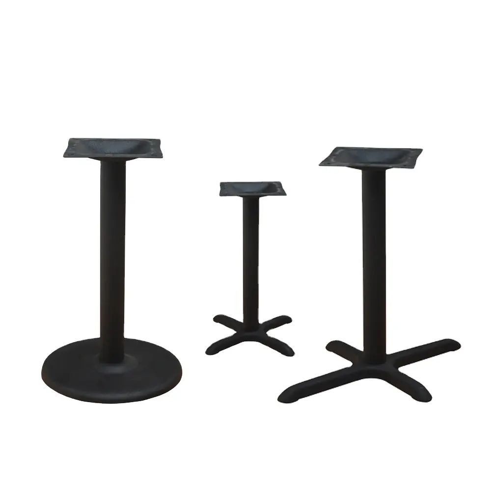 Base de mesa de hierro fundido, forma redonda o cruzada, para restaurante, comedor, tulipán de Metal