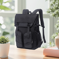 Sac à dos pour ordinateur portable à rabat pour hommes, résistant à l'eau, grand sac de voyage, multi-poches, convient aux ordinateurs portables de 17 pouces, sac à dos décontracté pour les trajets quotidiens