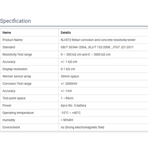 Высокое качество NJ-R72 Ndt тест на Удельное сопротивление бетона и арматурную арматуру тестер коррозии - Product Image 5