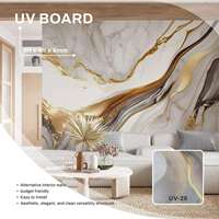 Panneaux muraux en PVC effet marbre doré blanc fluorescent, modernes, imperméables et résistants aux UV, pour salle de bain et entrepôt